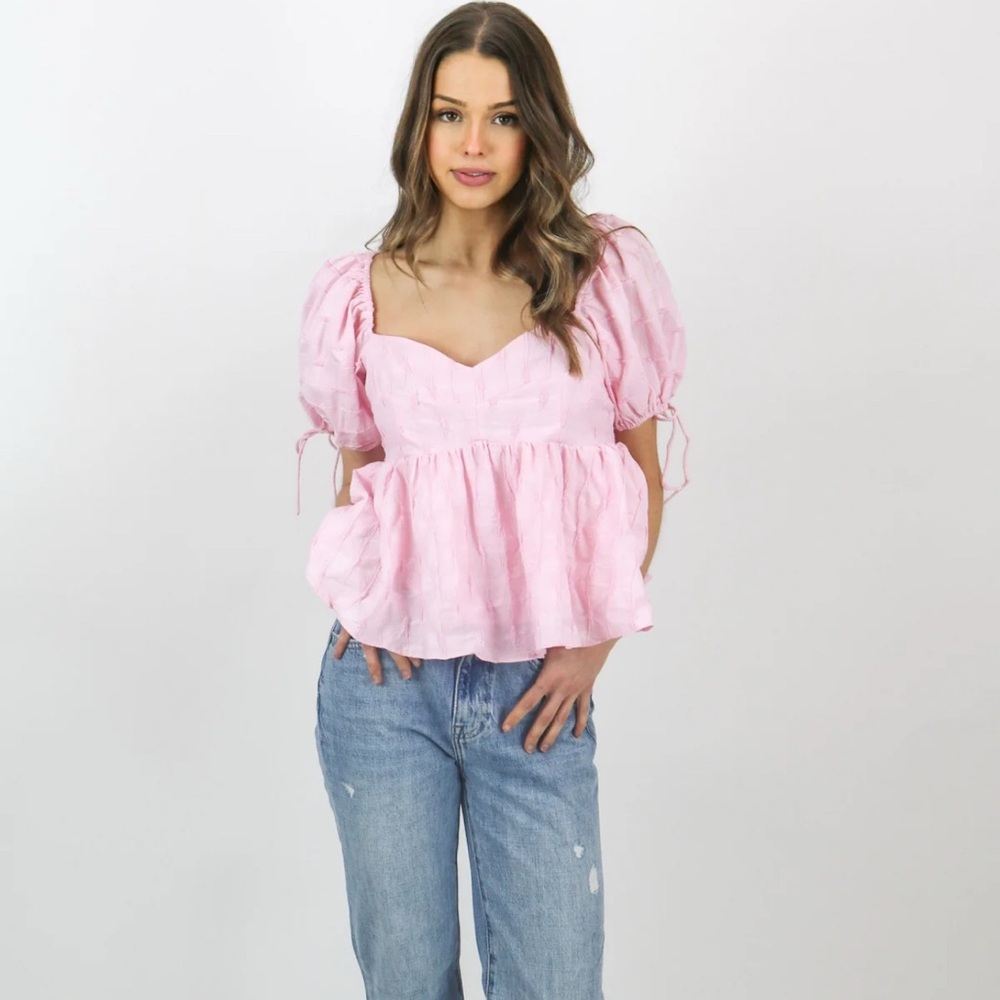 PINK BABYDOLL TOP